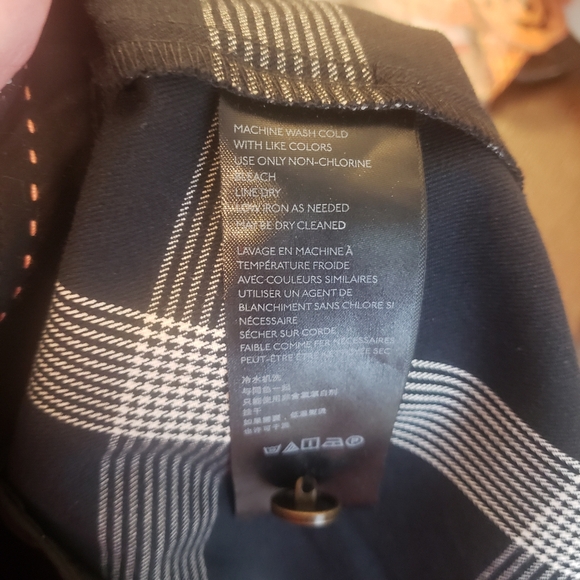 Anthropologie The Essential Slim Trousers in Black & White Plaid Print Size 24W - Picture 6 of 9